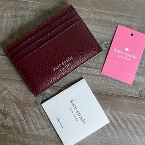 NEW Kate Spade Staci Small Slim Card Holder in Cherrywood